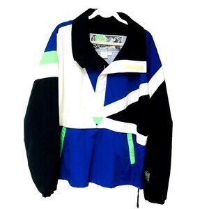 Vintage NILS Hi Voltage‎ 1/2 Zip Jacket Size XXL Colorblock Hong Kong Ski Snow